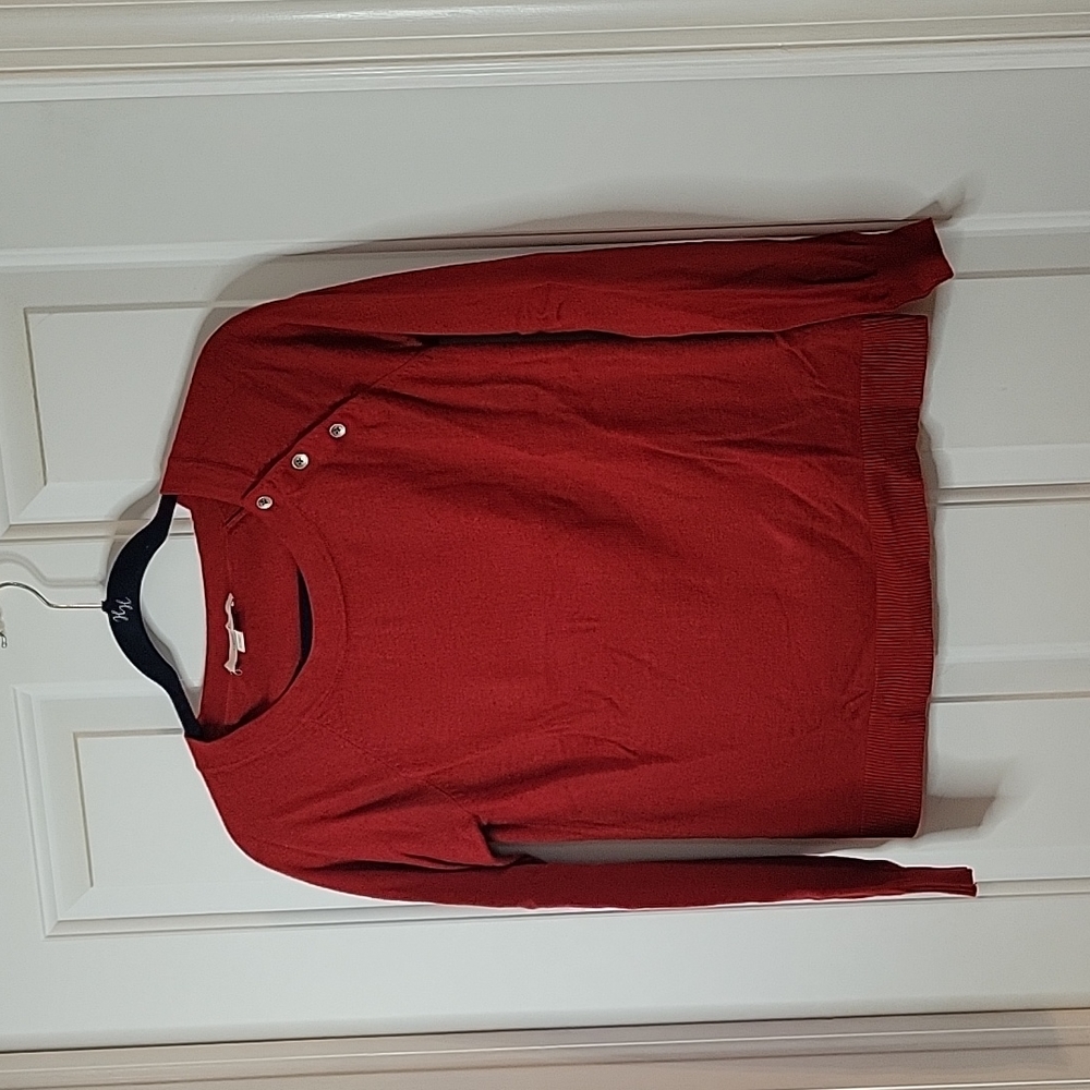 Loft red sweater with buttons small